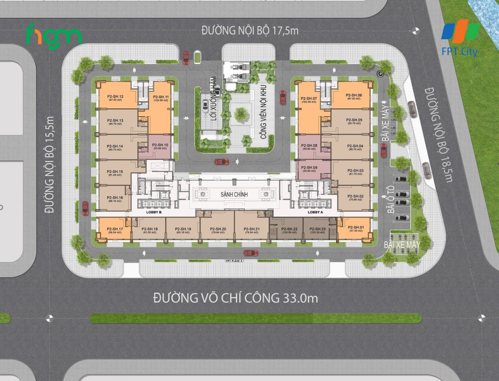 MẶT BẰNG TẦNG 1 CĂN HỘ FPT PLAZA 2