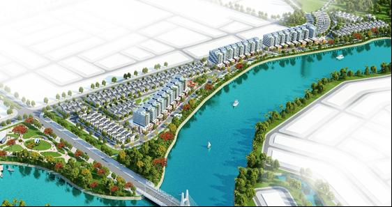 Phối cảnh dự án Mở rộng Khu đô thị ven sông Hòa Quý – Đồng Nò về phía Đông.
